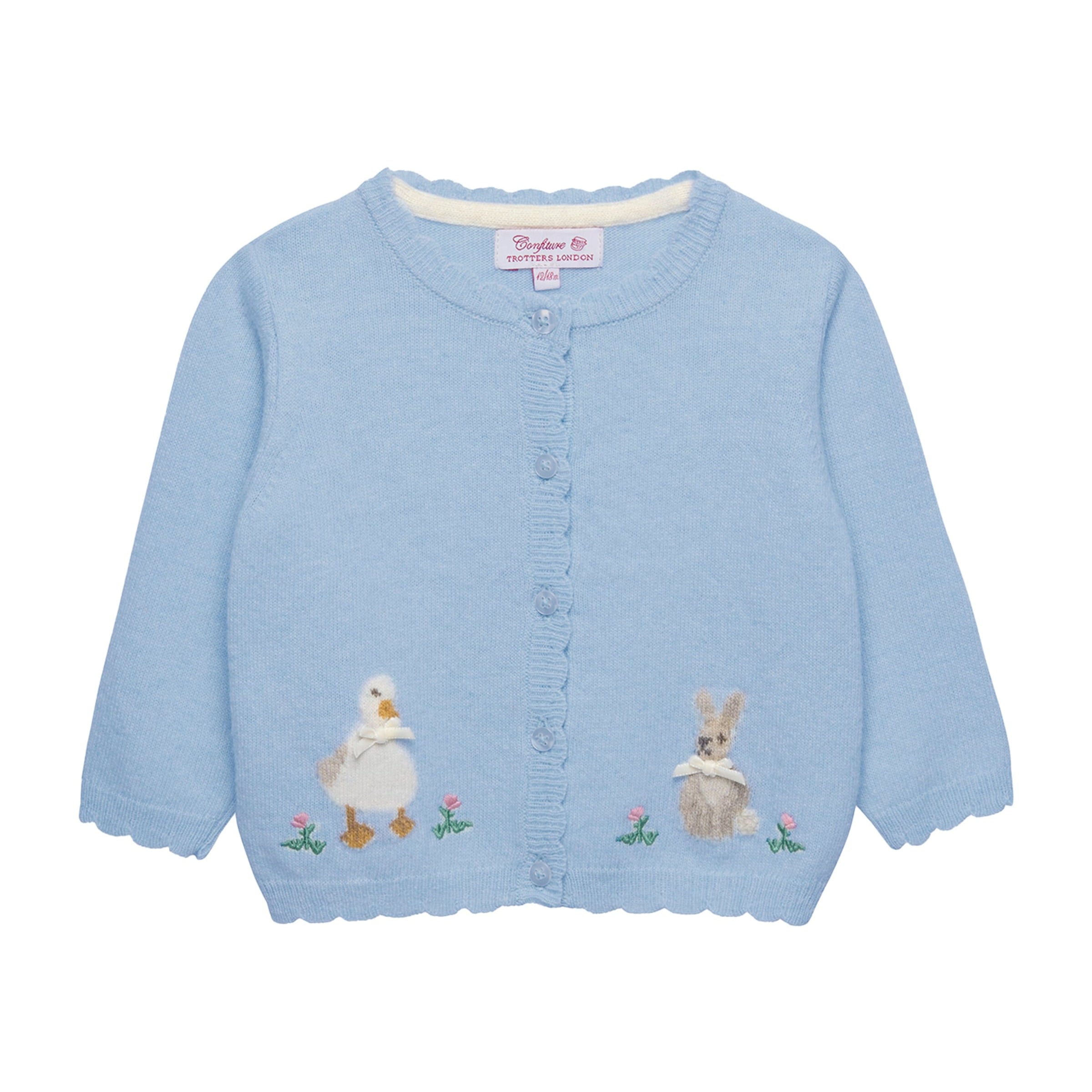 Wool-Blend Duck and Bunny Intarsia Cardigan (3-24 Months)
