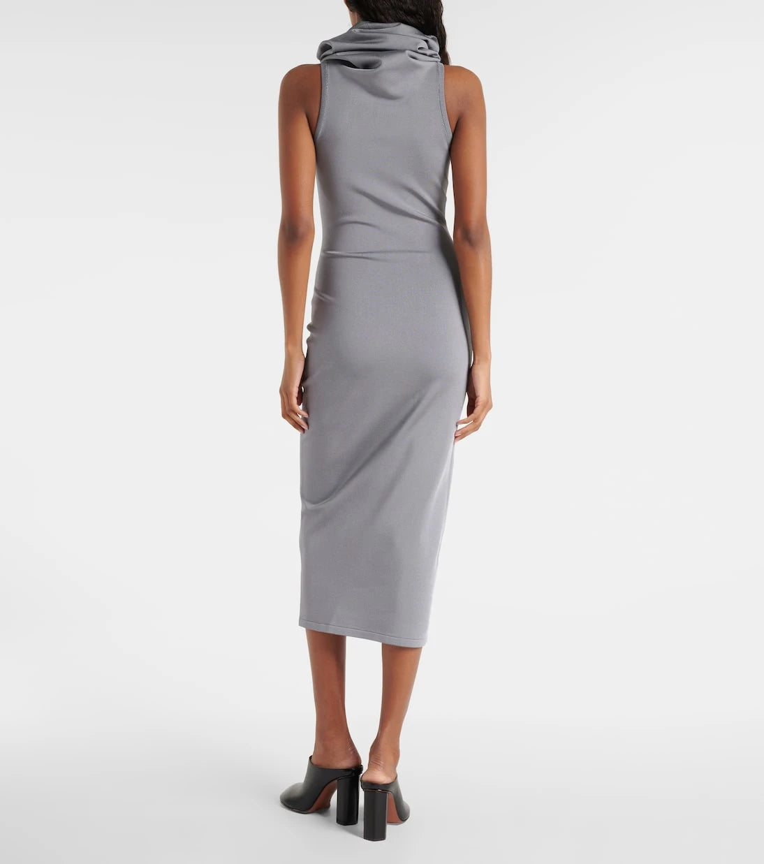 Alaïa - فستان جيرسي بغطاء للرأس متوسط الطول