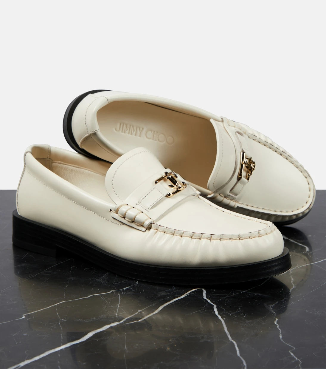 Jimmy Choo - Addie logo leather loafers