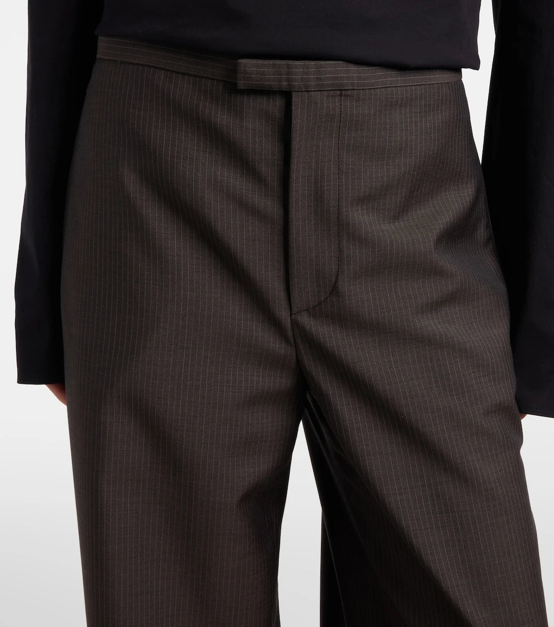 Gucci - Pinstripe wool and mohair wide-leg pants