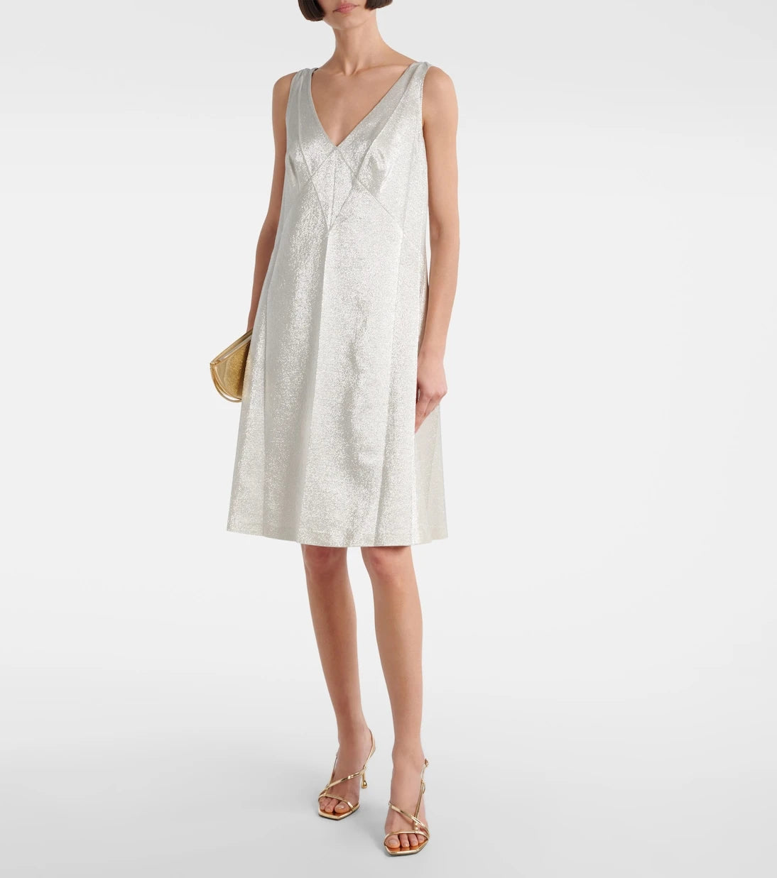 Marc Jacobs - Gabardine and lamé minidress