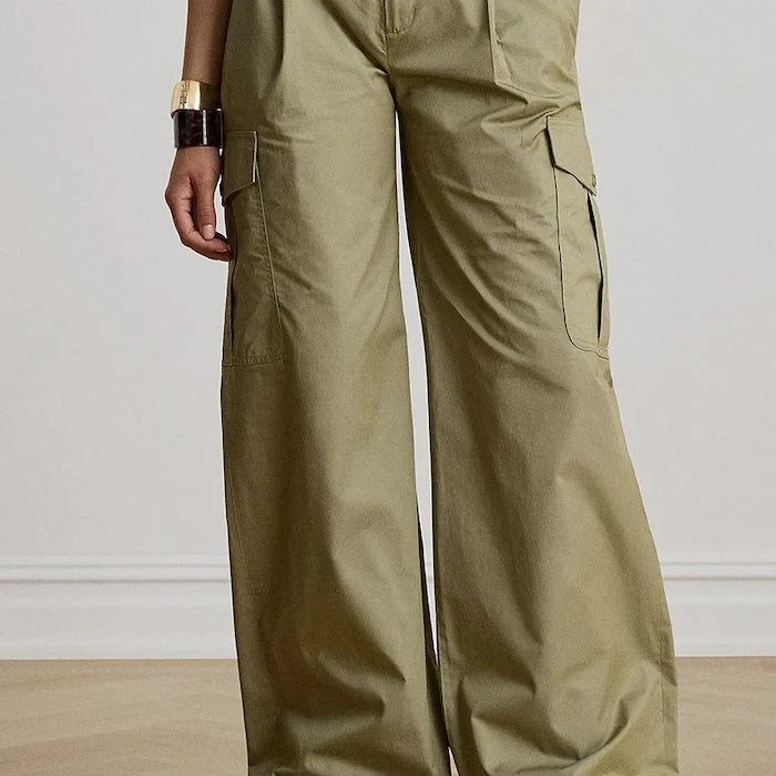 Lauren Ralph Lauren kadın pamuklu kargo pantolon