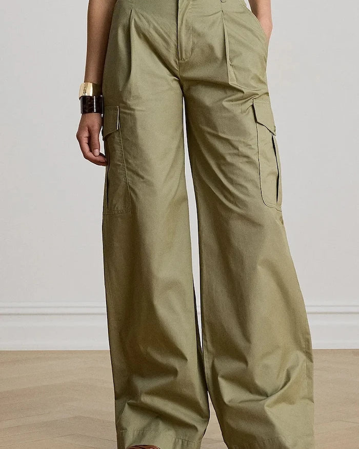 Lauren Ralph Lauren kadın pamuklu kargo pantolon