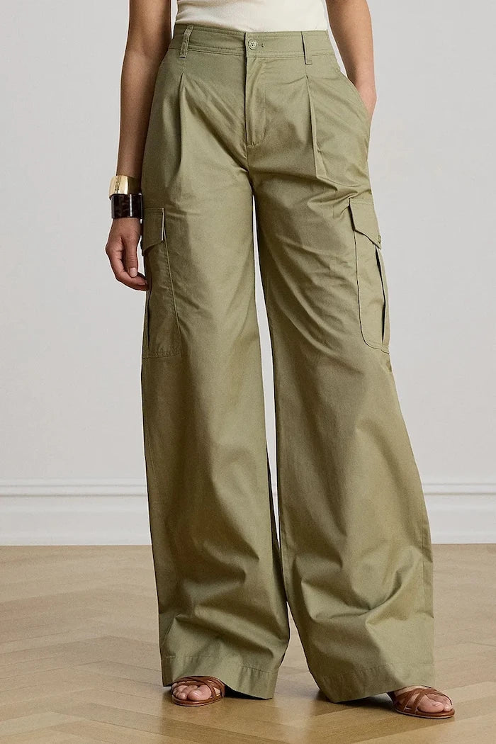Lauren Ralph Lauren kadın pamuklu kargo pantolon