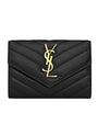 Saint Laurent Black Small Monogram Matelassé Envelope Wallet