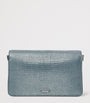 Leather Snakeskin-Embossed Eliza Clutch Bag