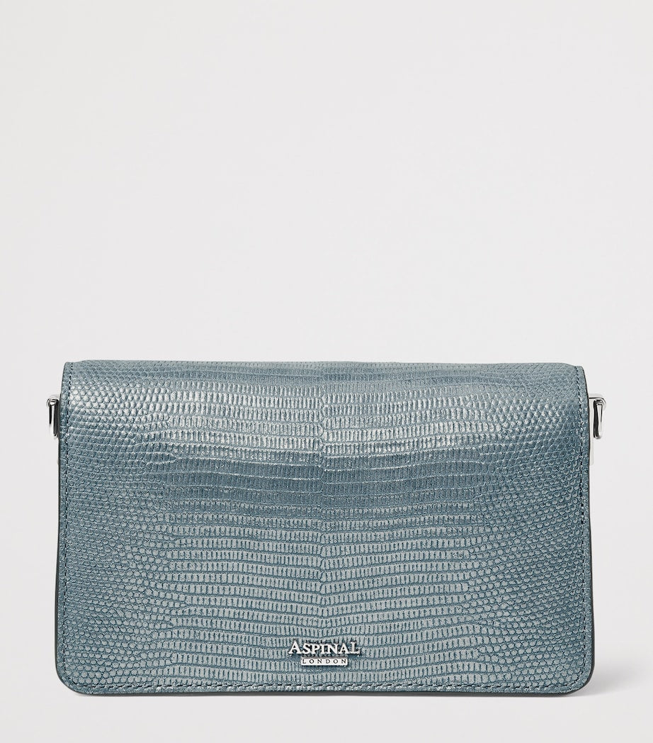 Leather Snakeskin-Embossed Eliza Clutch Bag