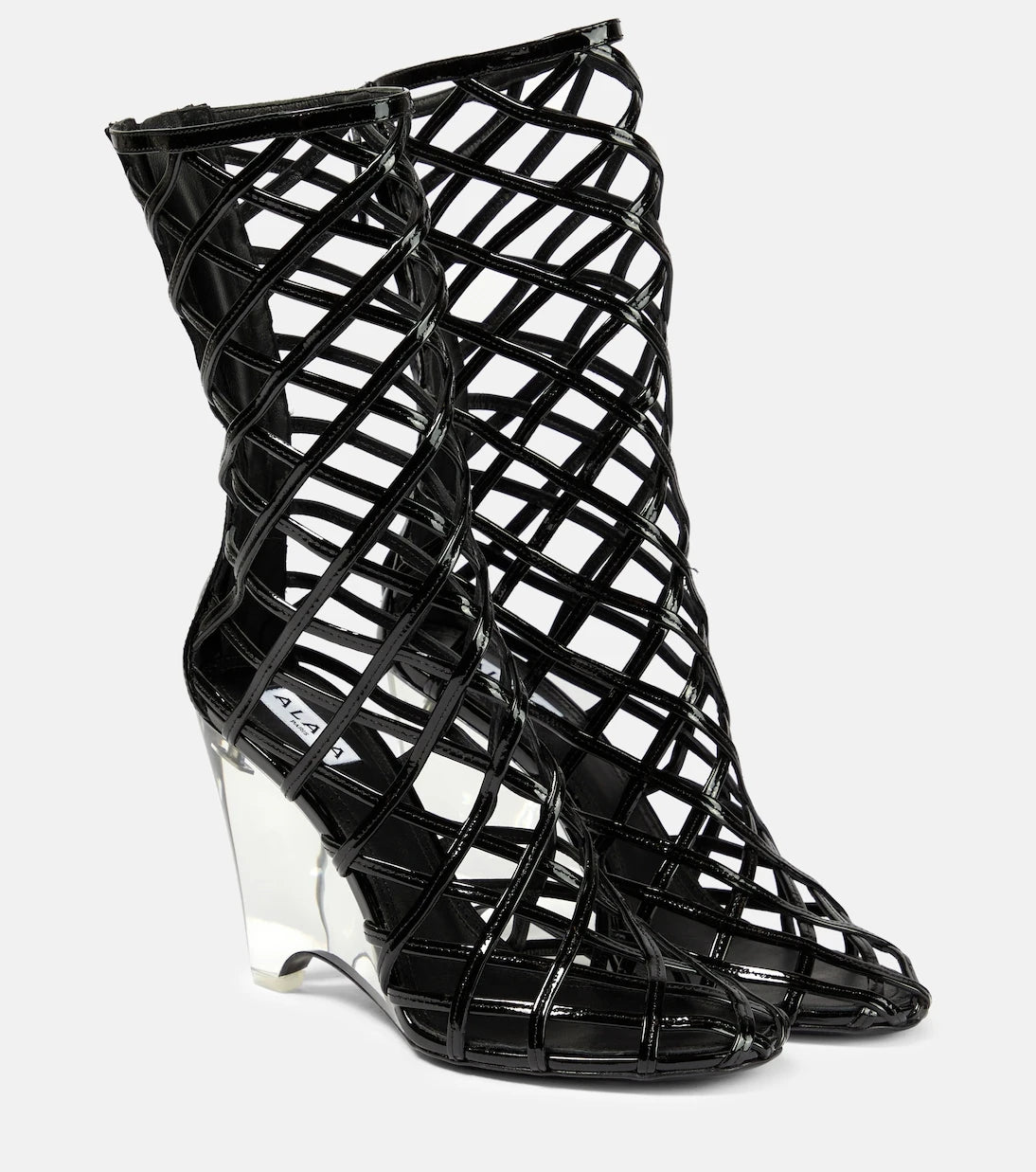 Alaïa - Leather wedge ankle boots
