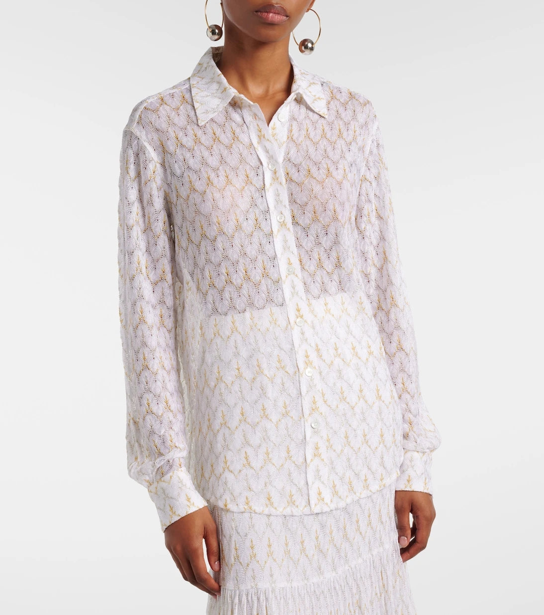 Missoni - Open-knit lamé shirt