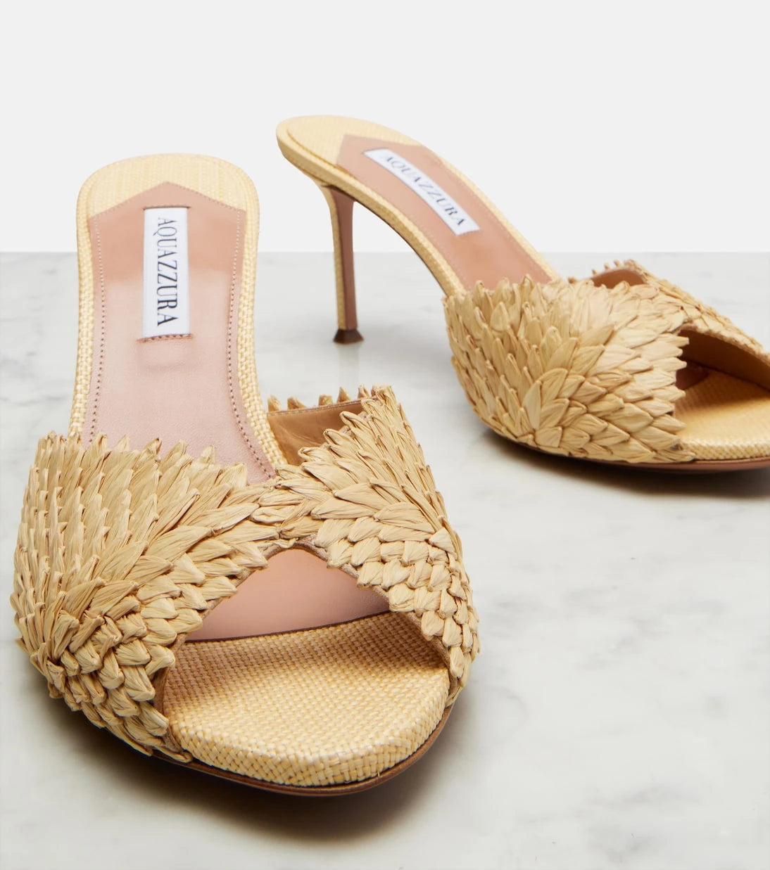 Aquazzura - Rio Flirt raffia mules