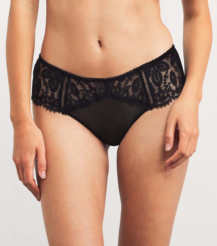 Simone Perele Black Lace Précieuse Shorty Briefs
