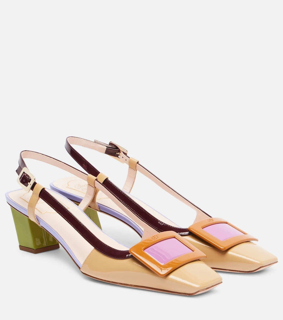 Roger Vivier - Belle Vivier 45 leather slingback pumps