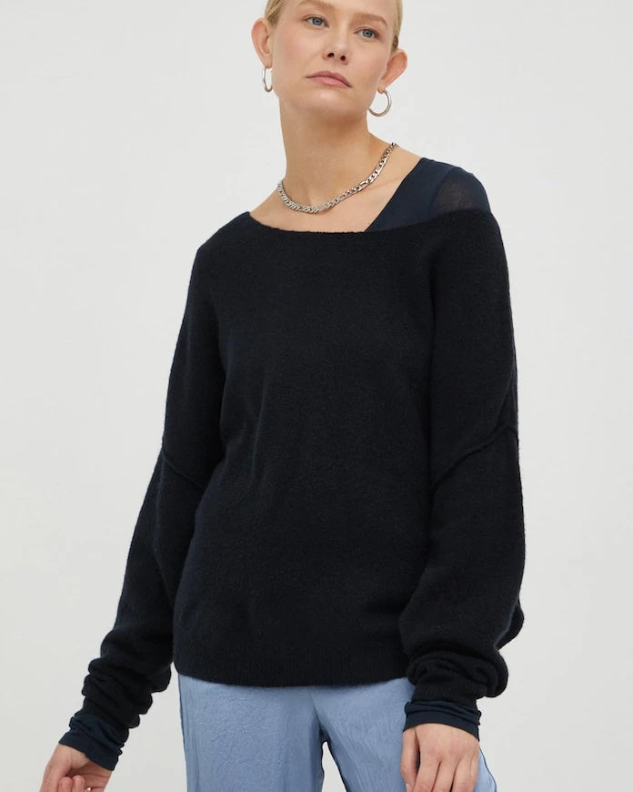 American Vintage kadın yün katkılı triko PULL ML COL BATEAU