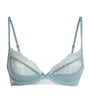 Grey Satin-Lace Plunge Bra