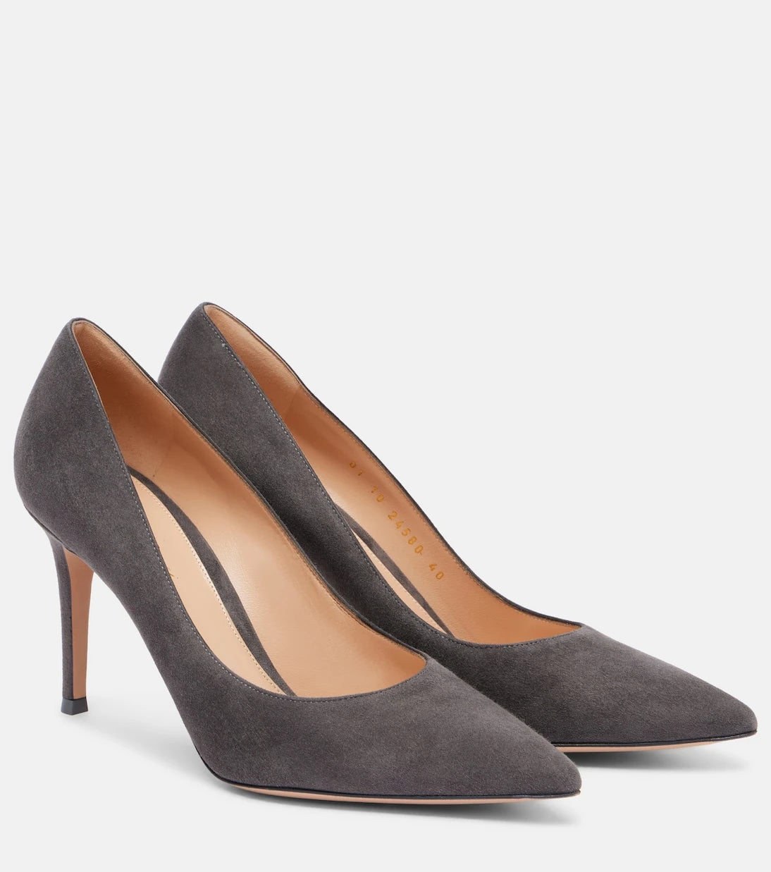 Gianvito Rossi - حذاء Gianvito 85 بكعب عالٍ من الشمواه