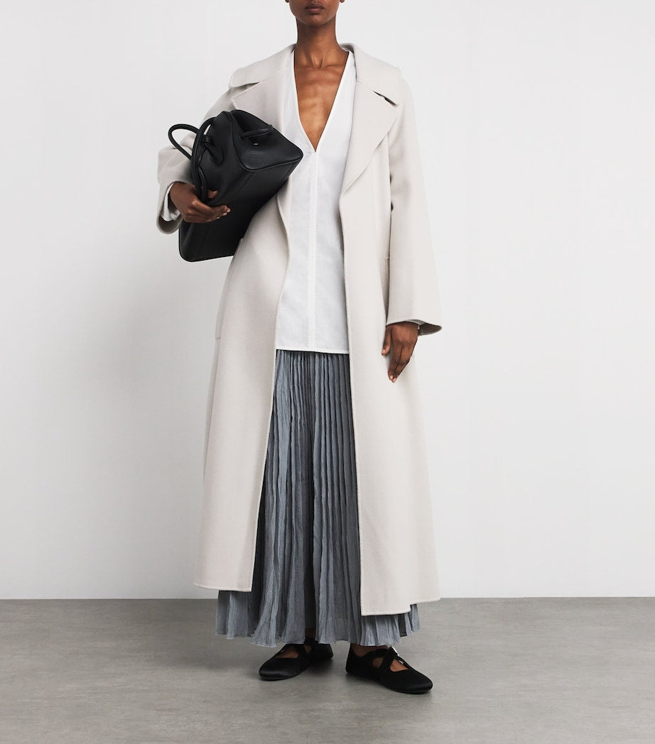 Max Mara White Water-Repellent Twill Trench Coat