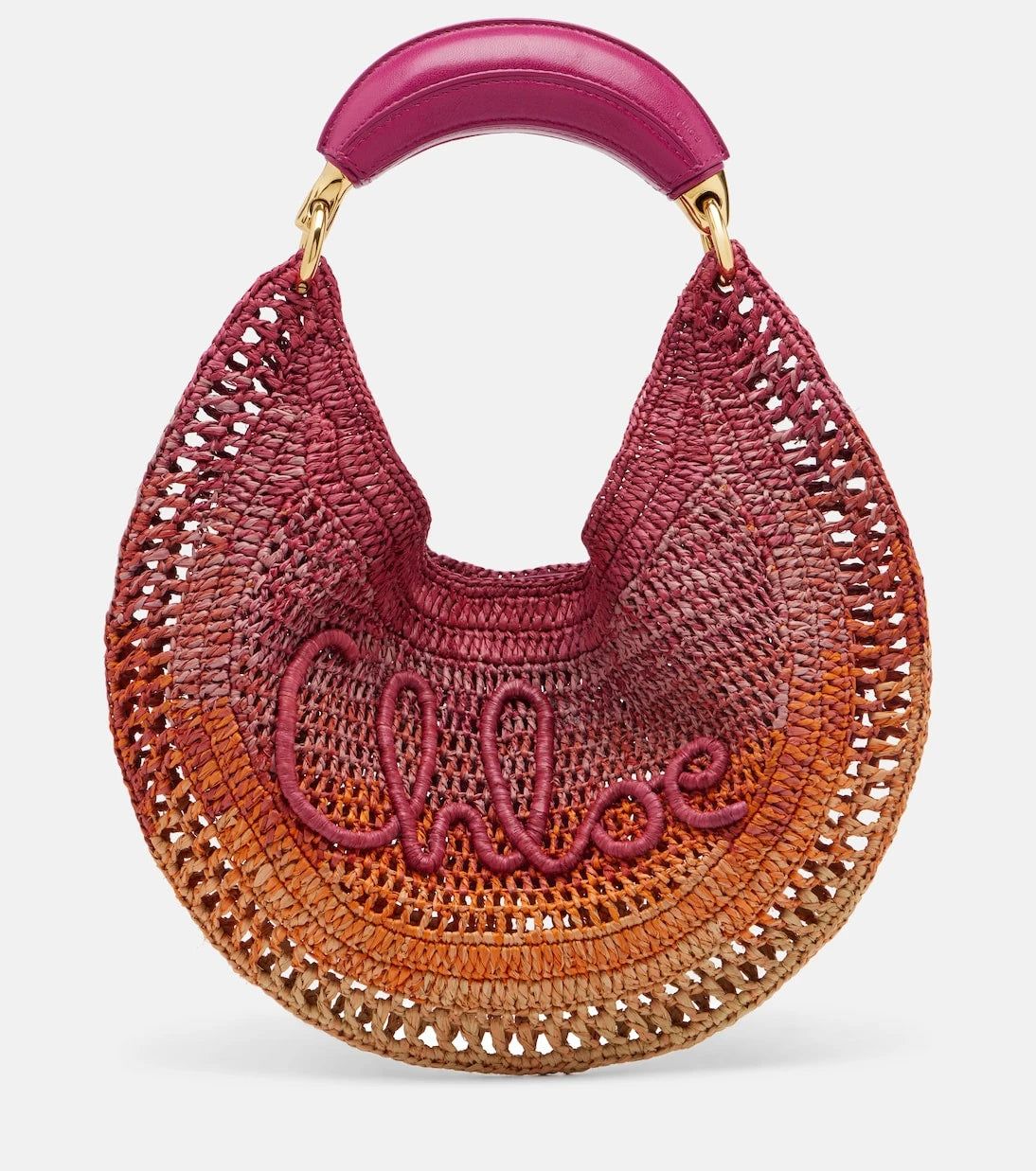 Chloé - Summer Banana Medium raffia shoulder bag