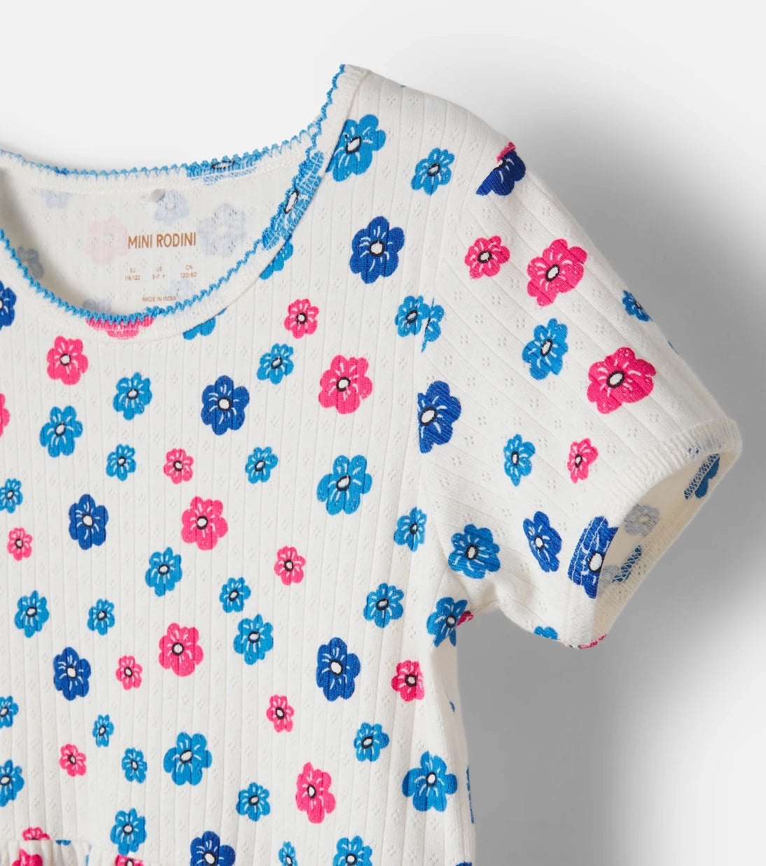 Mini Rodini - Floral pointelle cotton dress