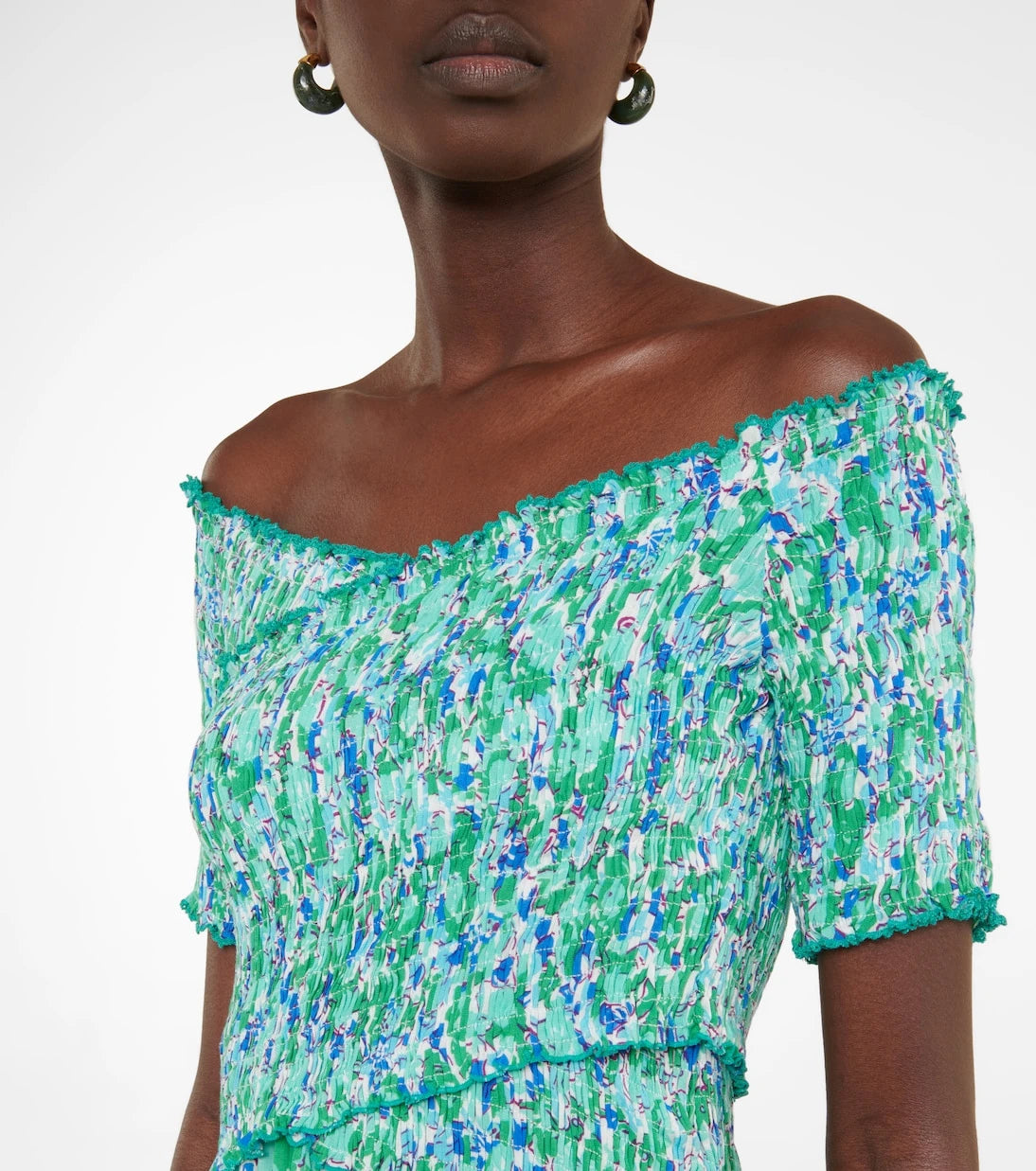 Poupette St Barth - Soledad floral shirred minidress