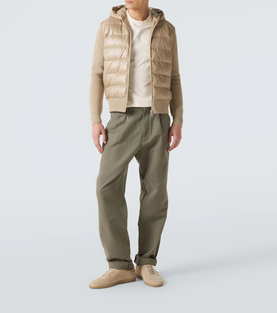 Moncler - Tricot down-paneled virgin wool cardigan