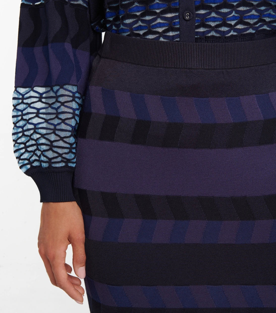 Diane von Furstenberg - Rosa ribbed-knit midi skirt