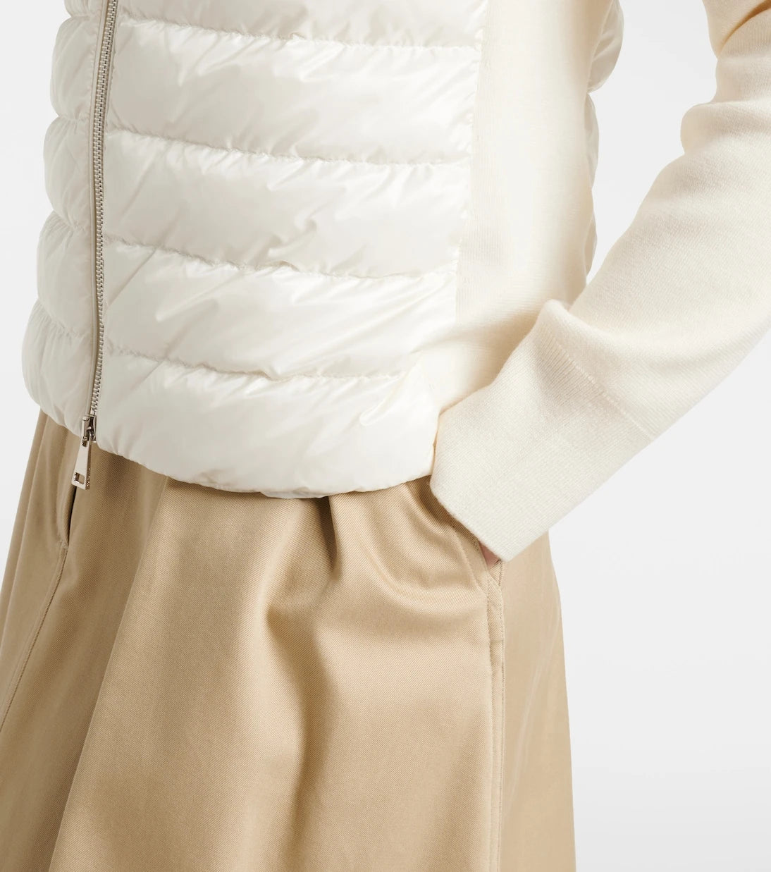 Moncler - Down-paneled virgin wool cardigan