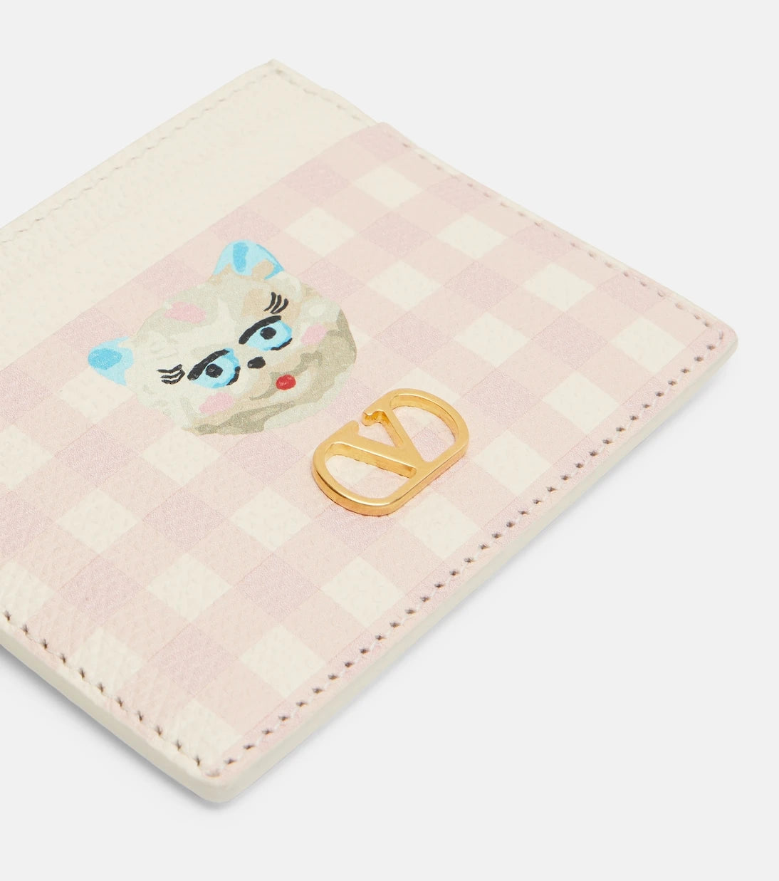 Valentino Garavani - VLogo checked leather card holder