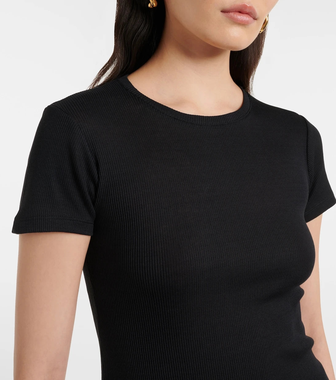 Aya Muse - Ribbed-knit cotton T-shirt