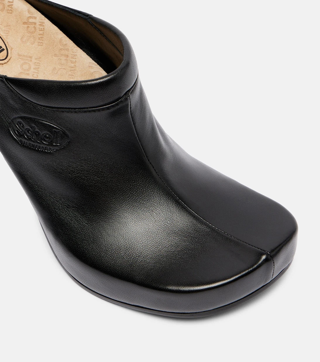 Balenciaga - حذاء مفتوح x Scholl 80 من الجلد