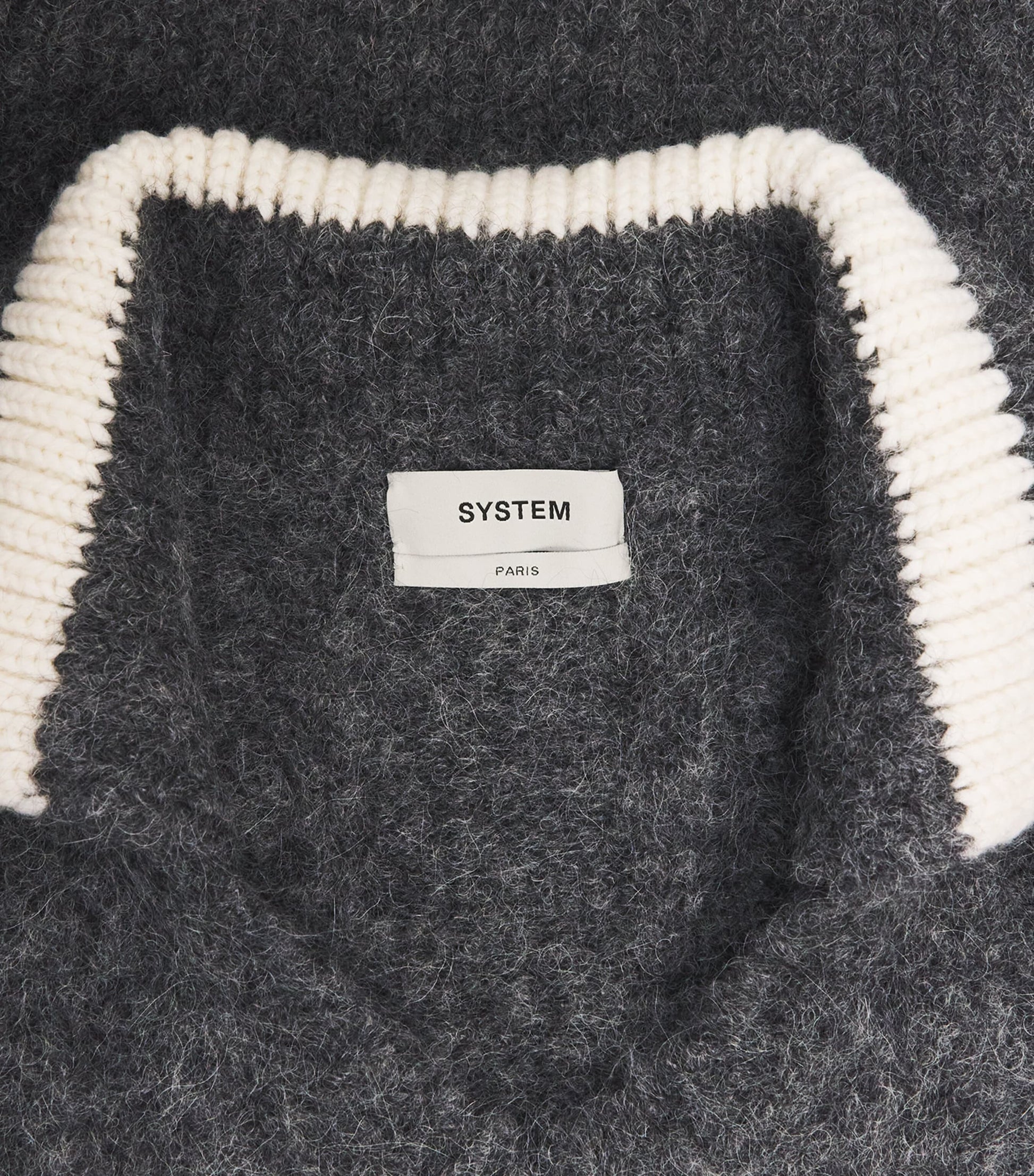 System Grey Wool-Blend Polo Sweater