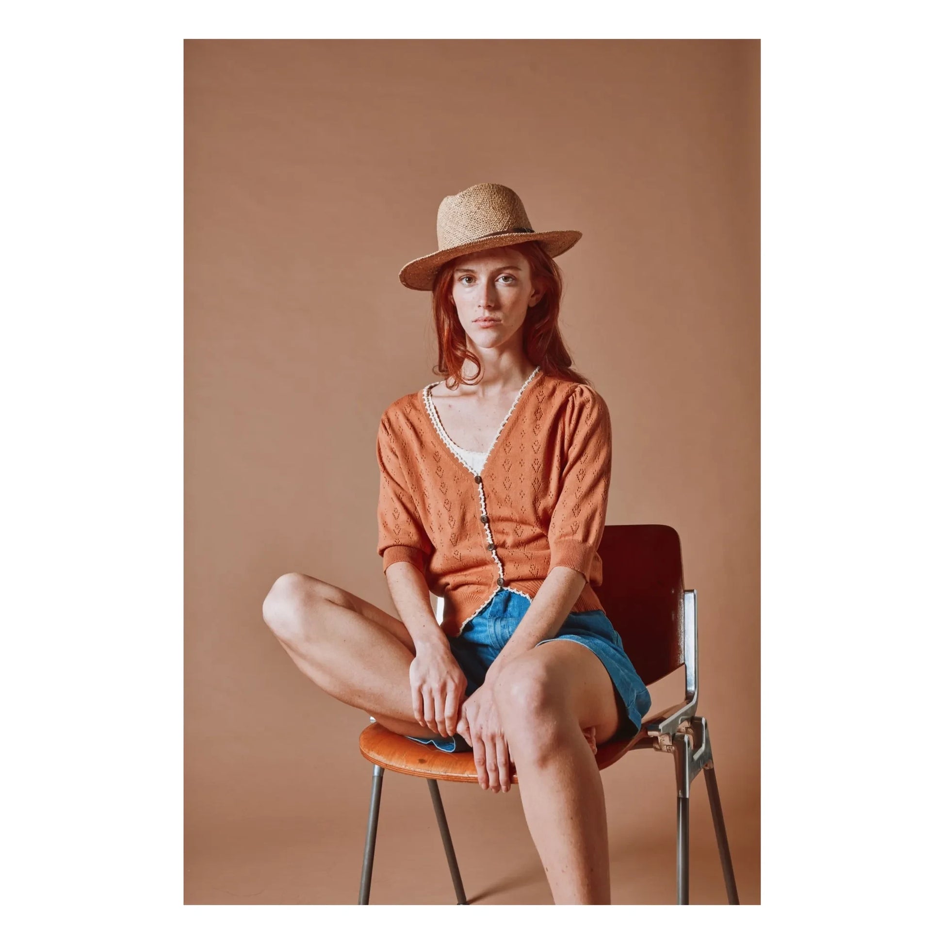Emile et Ida - Organic cotton openwork cardigan | Cannelle