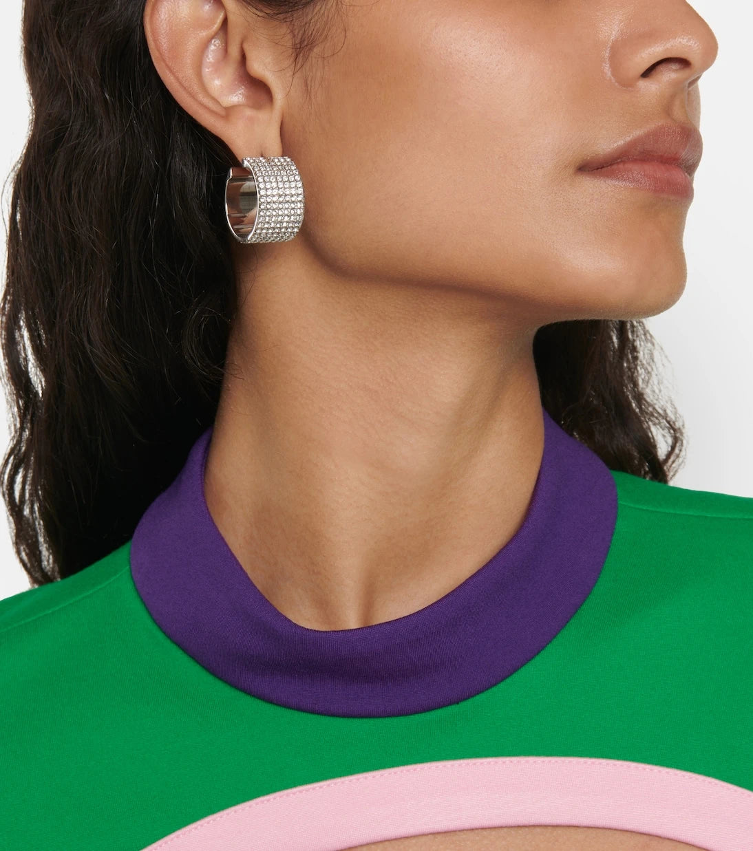 Amina Muaddi - Rih Small embellished hoop earrings