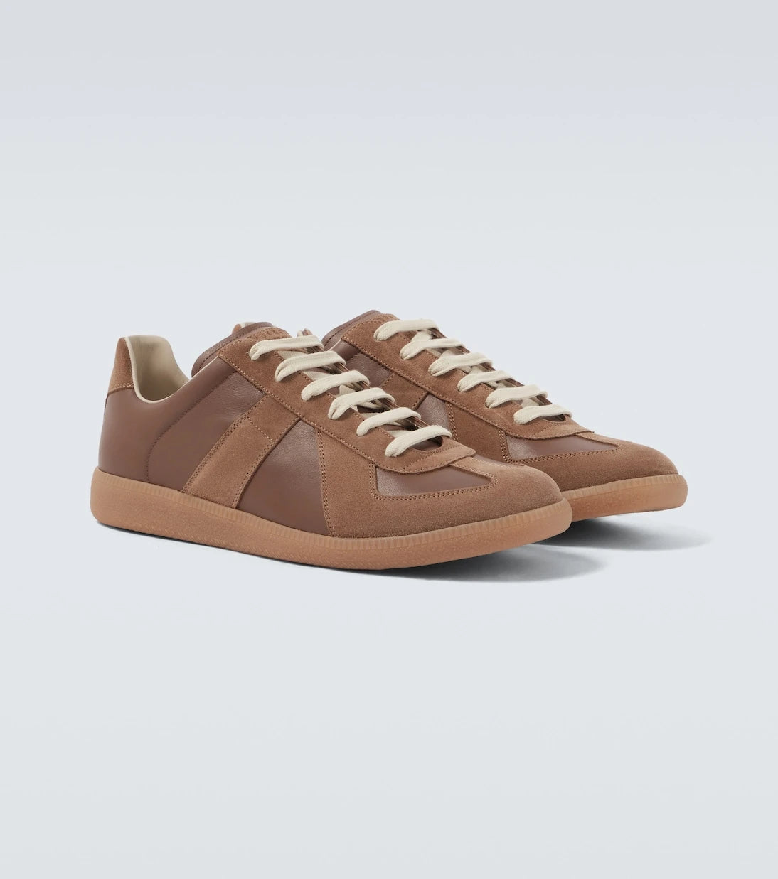 Maison Margiela - Replica leather-trimmed suede sneakers