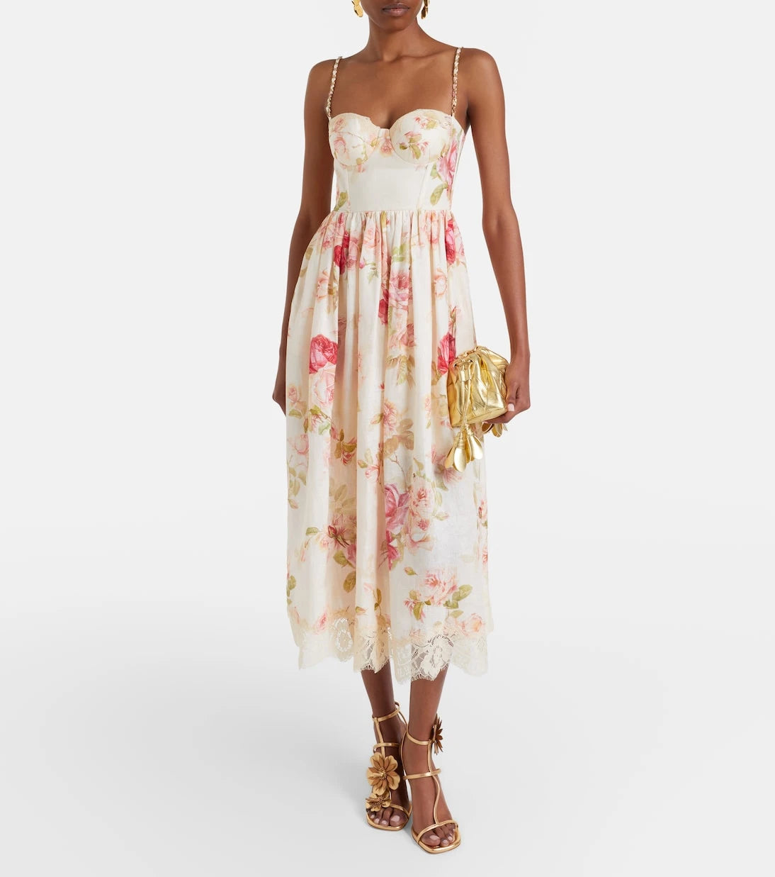 Zimmermann - Roselight floral linen midi dress