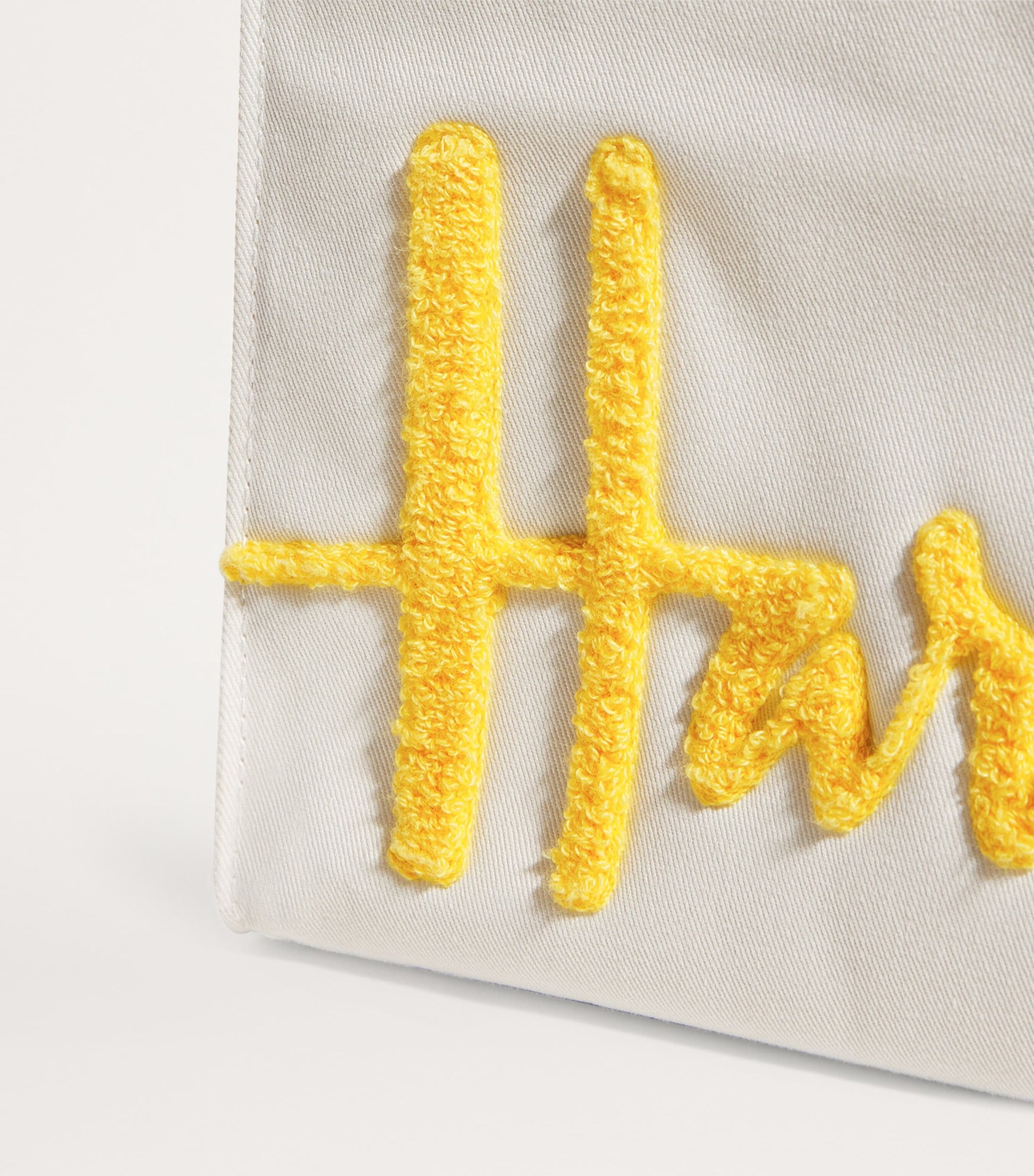 Yellow Small Cotton Logo Tote Bag