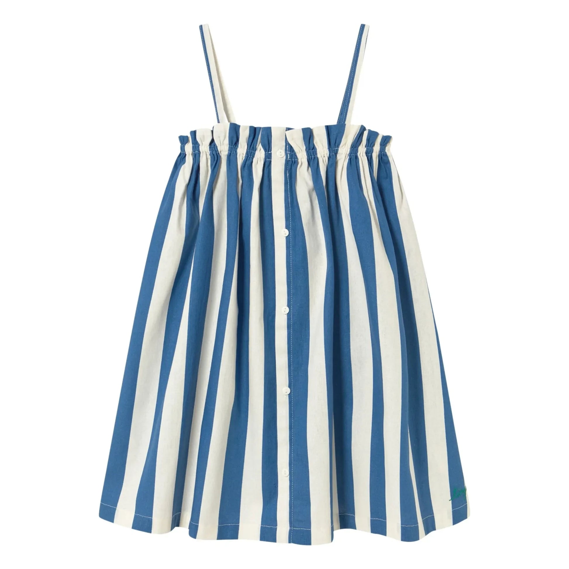 Tinycottons - Linen Striped Strapless Dress | Blue
