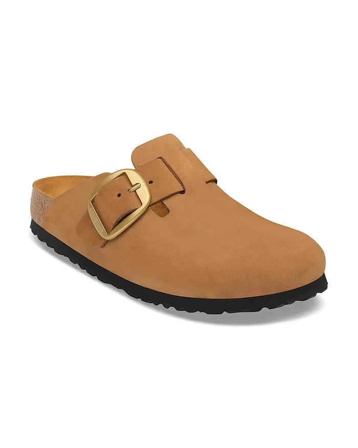 Birkenstock Boston Big Buckle Nubuck Leather kadın nubuk sabot terlik