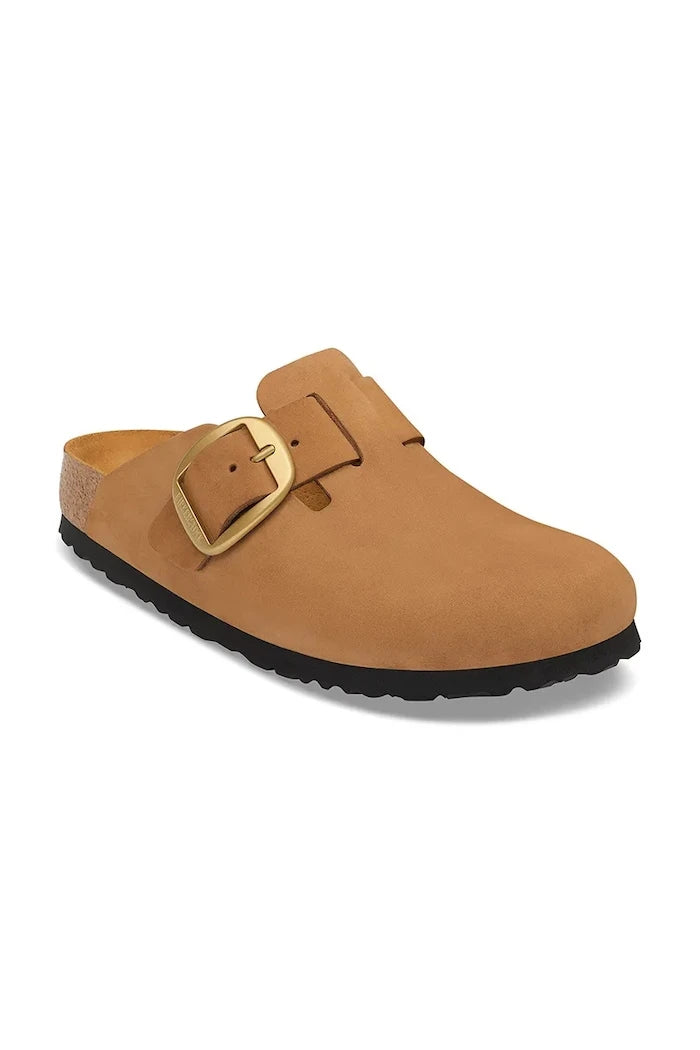 Birkenstock Boston Big Buckle Nubuck Leather kadın nubuk sabot terlik