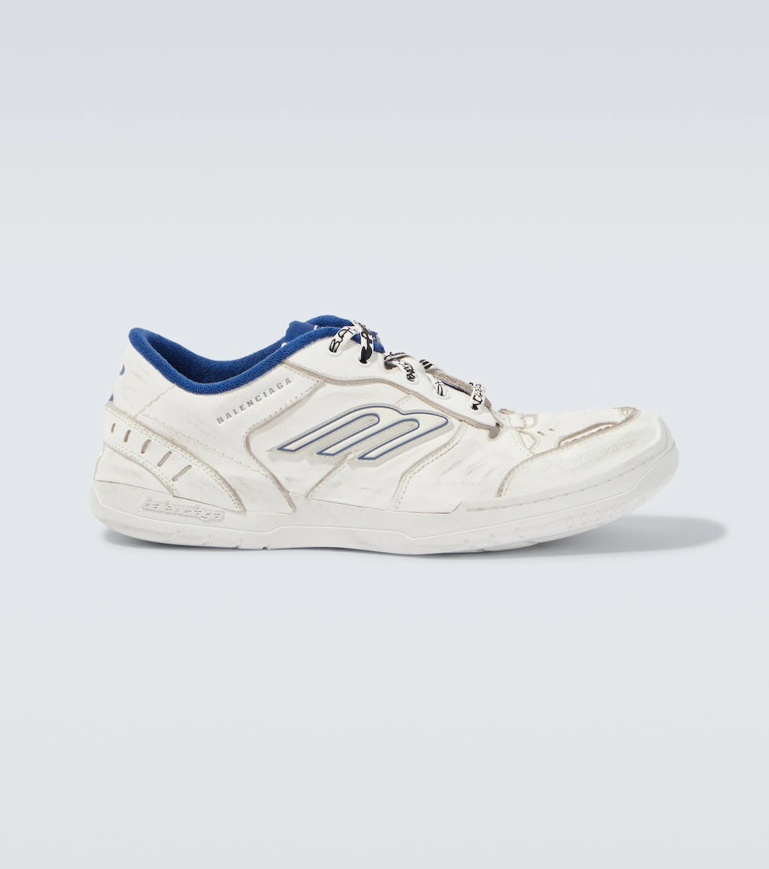 Balenciaga - Hamptons distressed leather sneakers