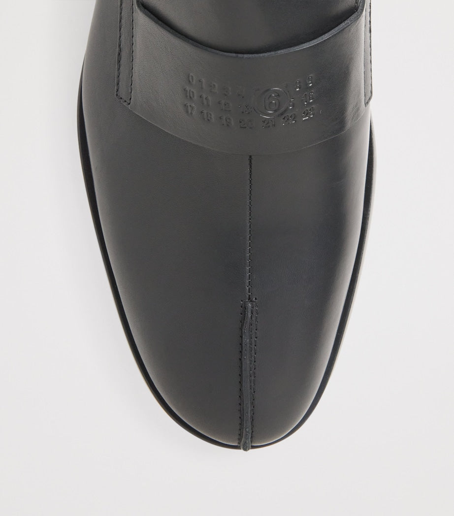 Leather Debossed Logo Loafers