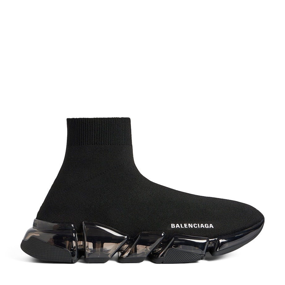 Balenciaga Black Clear Sole Speed 2.0 Sneakers