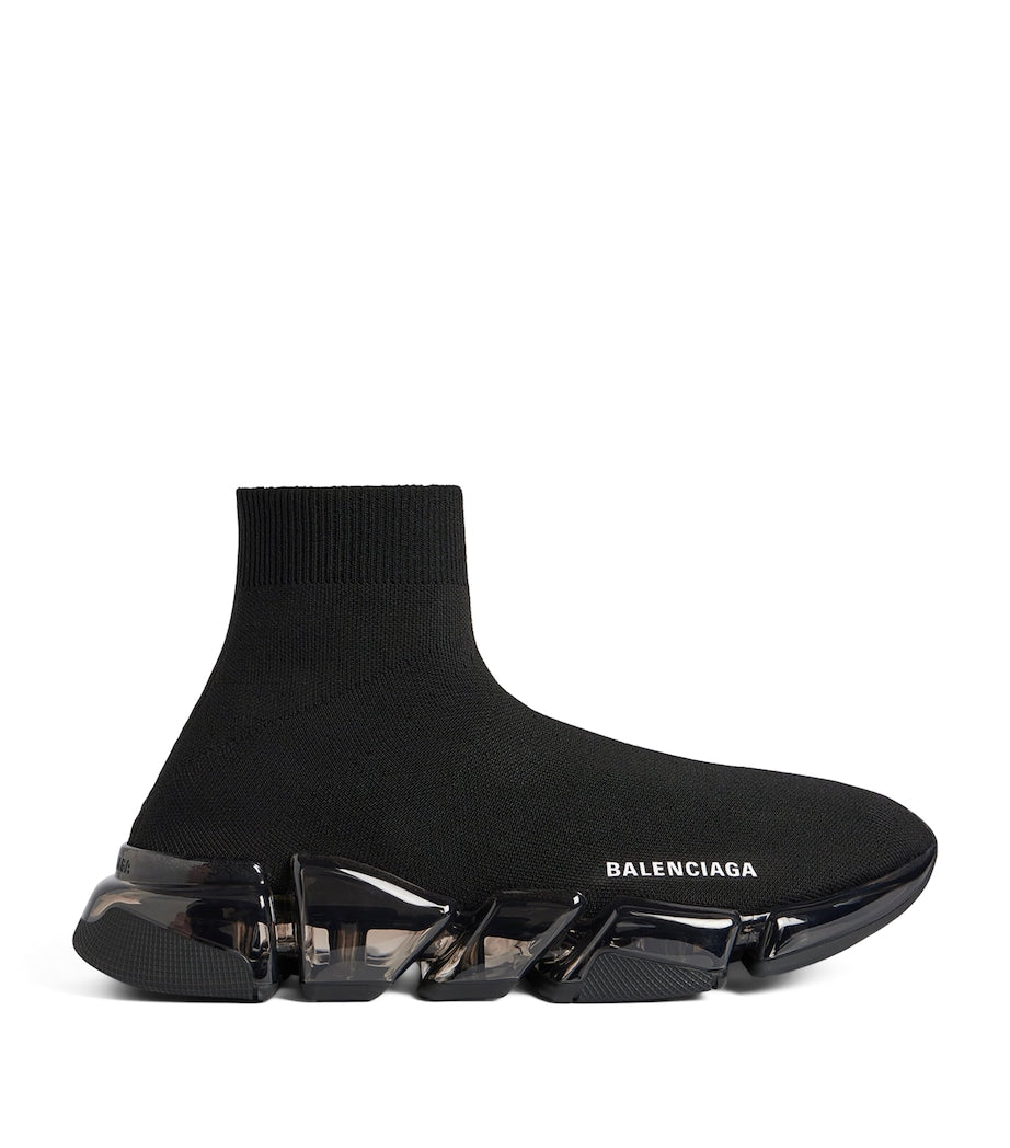 Balenciaga Black Clear Sole Speed 2.0 Sneakers