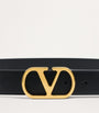 Valentino Garavani Black Leather VLogo Signature Belt