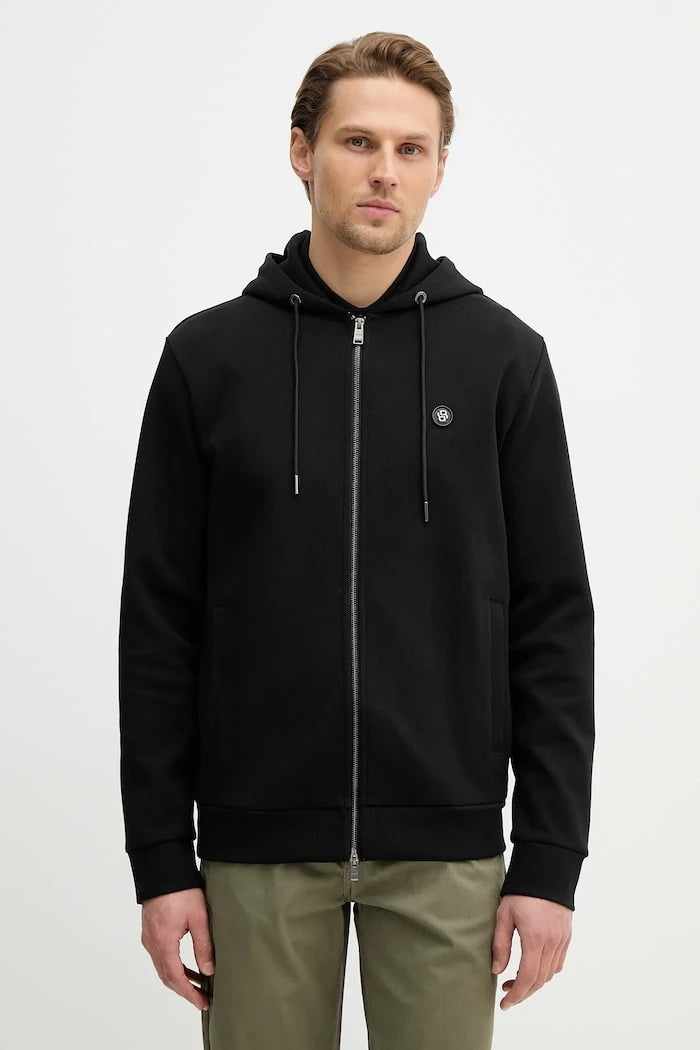 BOSS erkek pamuklu kapüşonlu ve fermuarlı sweatshirt C-Spence 01