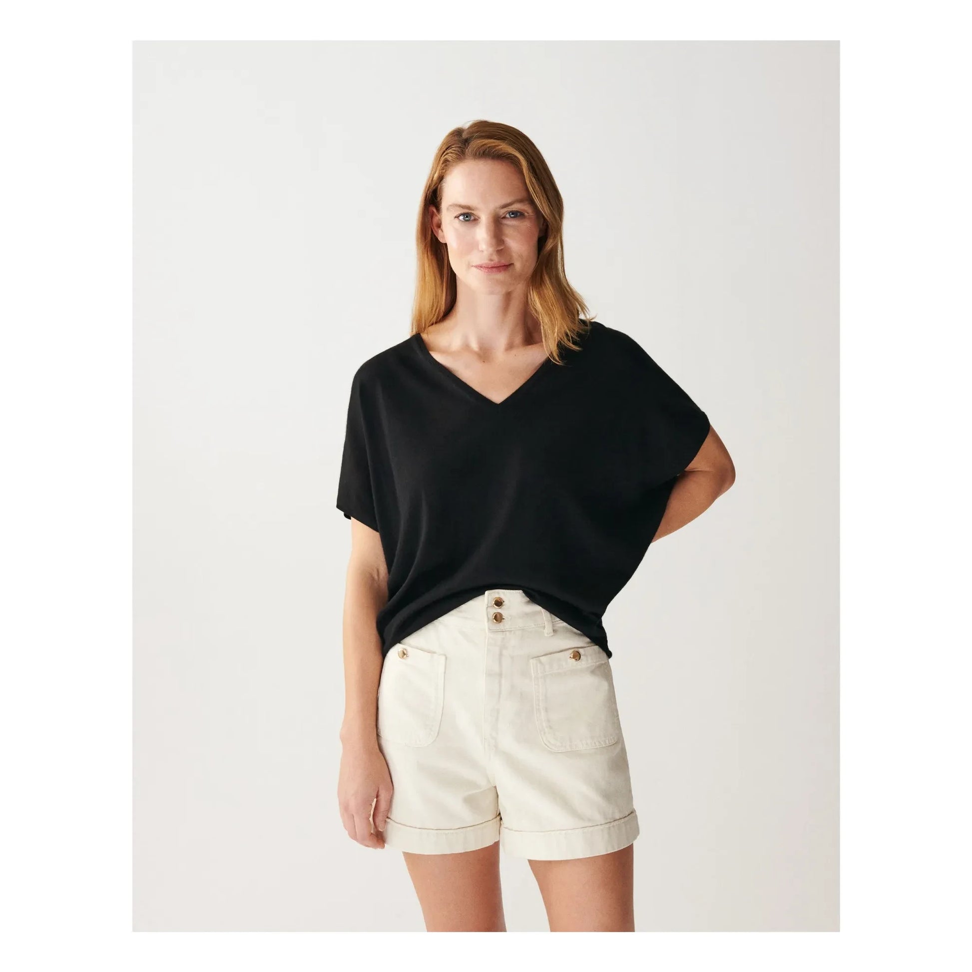 Bompard - Ultra-fine V-neck Sweater Cashmere and Silk | Black