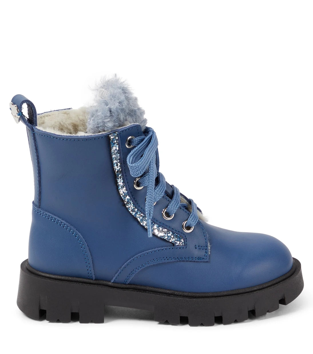 Monnalisa - Shearling-lined leather ankle boots
