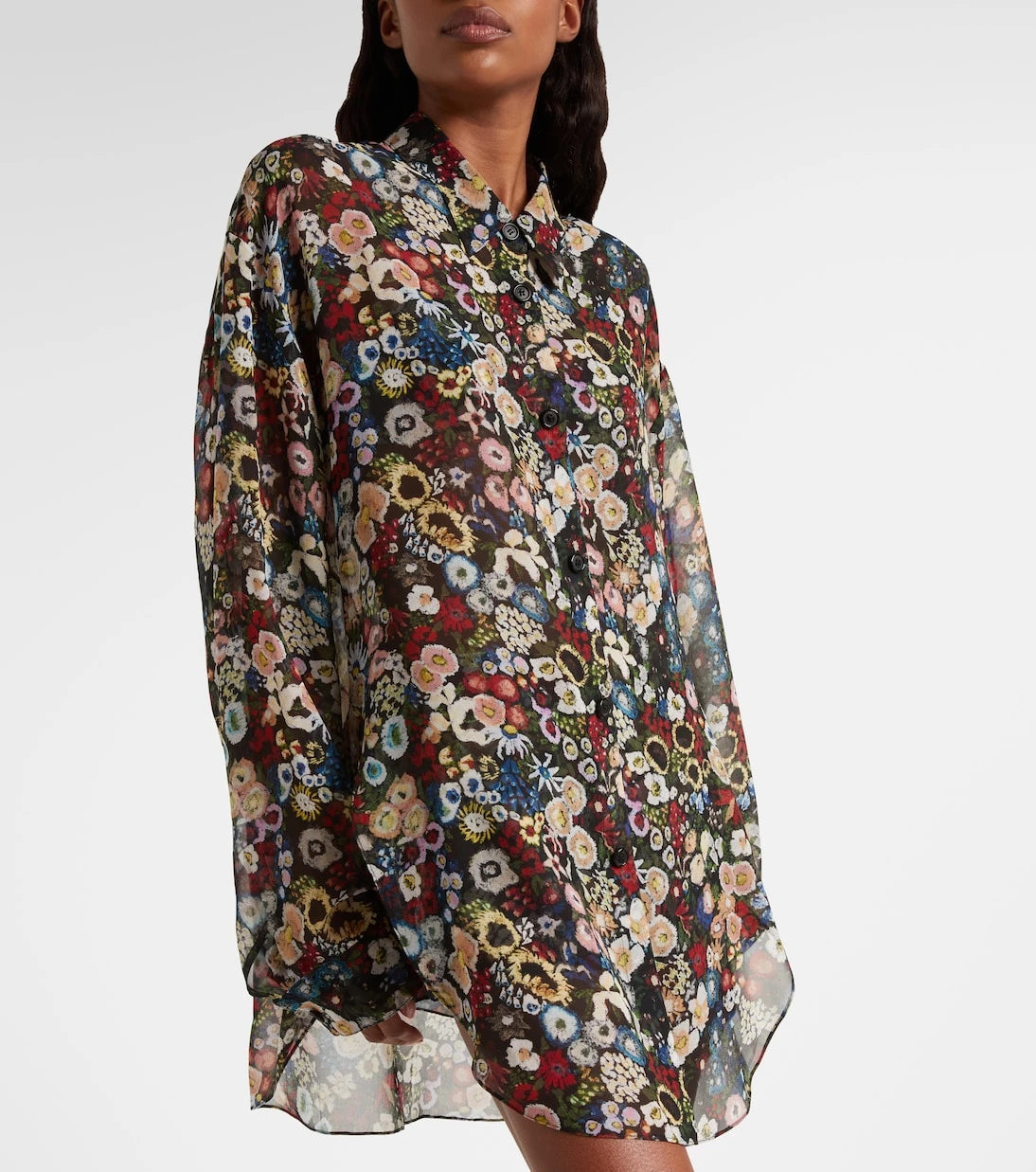 Khaite - Goya floral silk chiffon shirt
