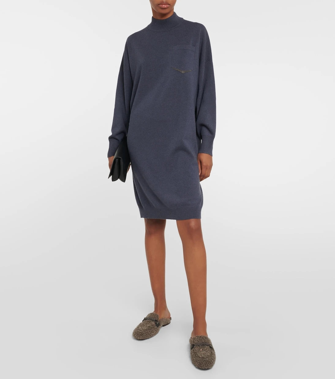 Brunello Cucinelli - Embellished cashmere sweater dress