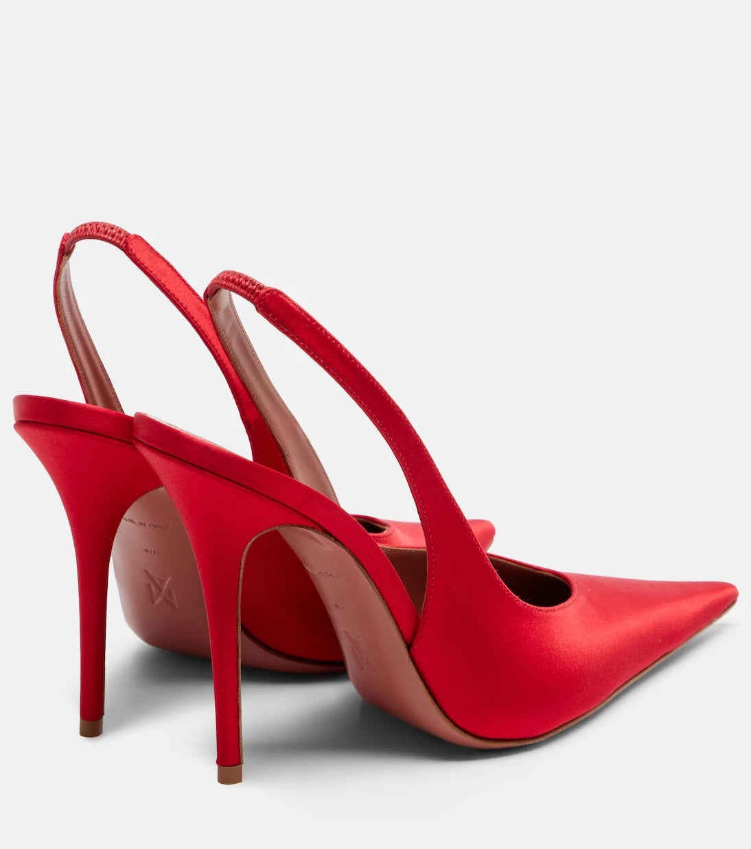 Amina Muaddi - Anok satin slingback pumps