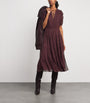 Ulla Johnson Burgundy Silk Ruffled Nan Midi Dress